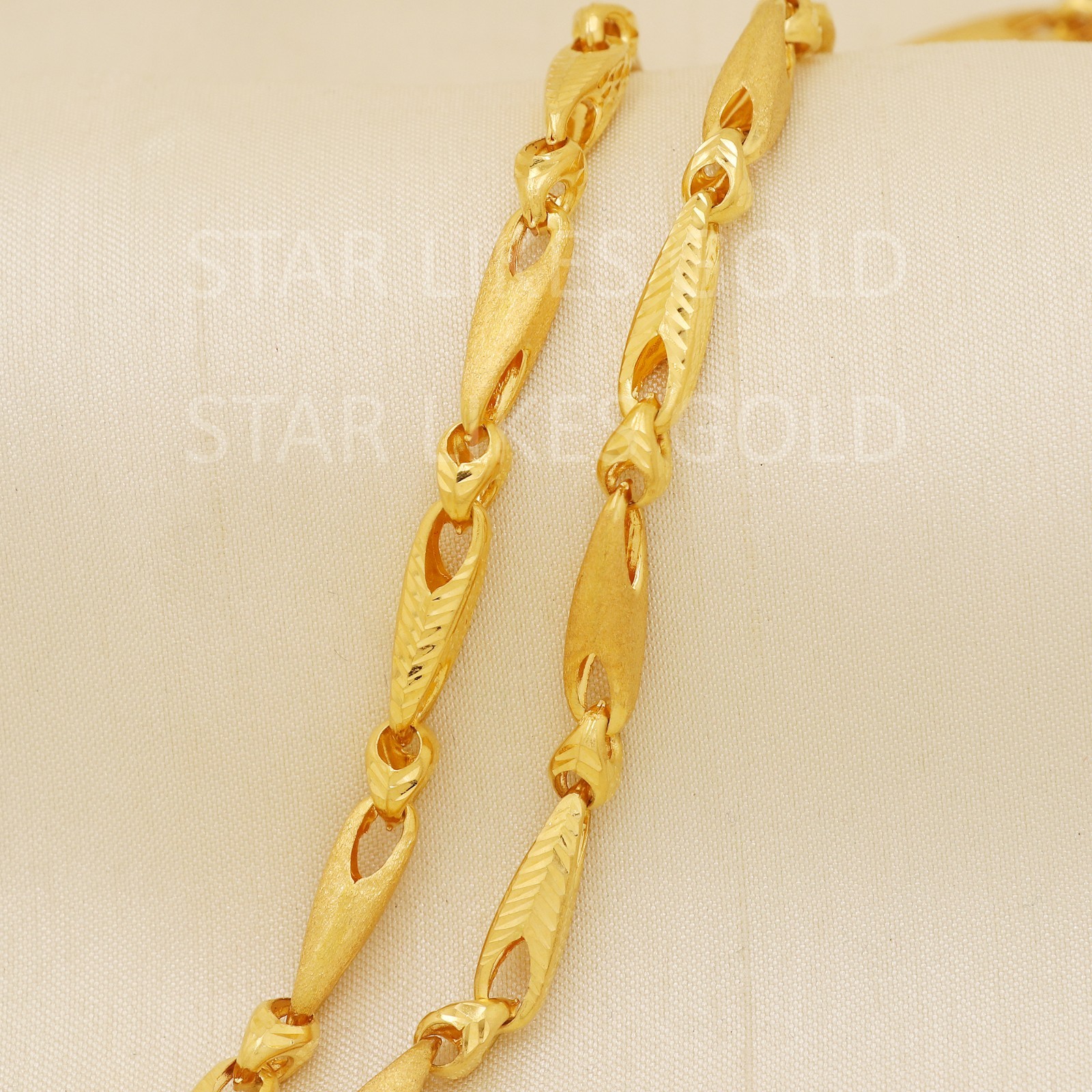 22K Yellow Gold Diamond Cut Machine Chain 19.75″ 16.56g 4.5mm Textured Link 916