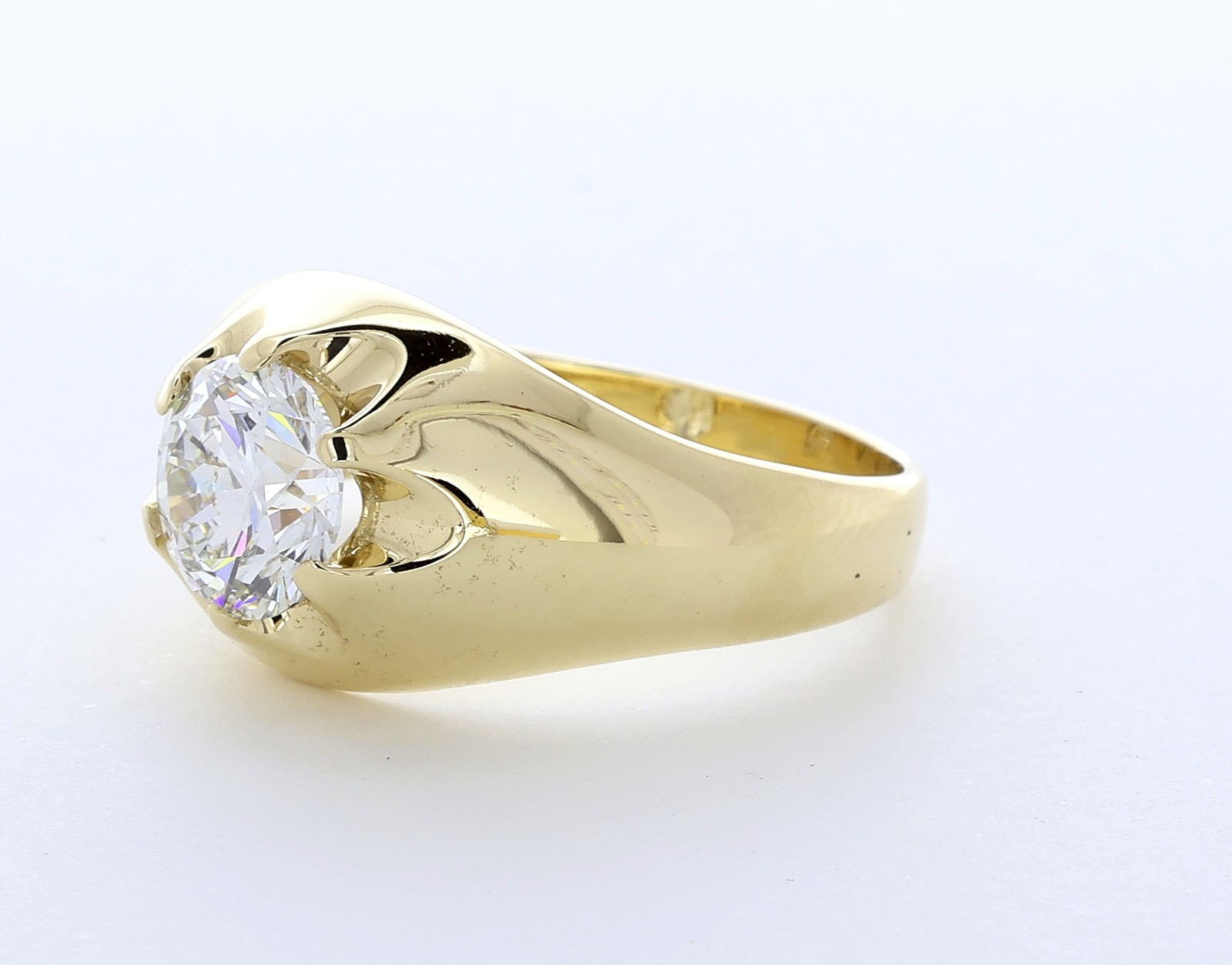 Solitaire Engagement Ring Solid 14K Gold 2.03 CT Round Lab-Grown Diamond D VS1