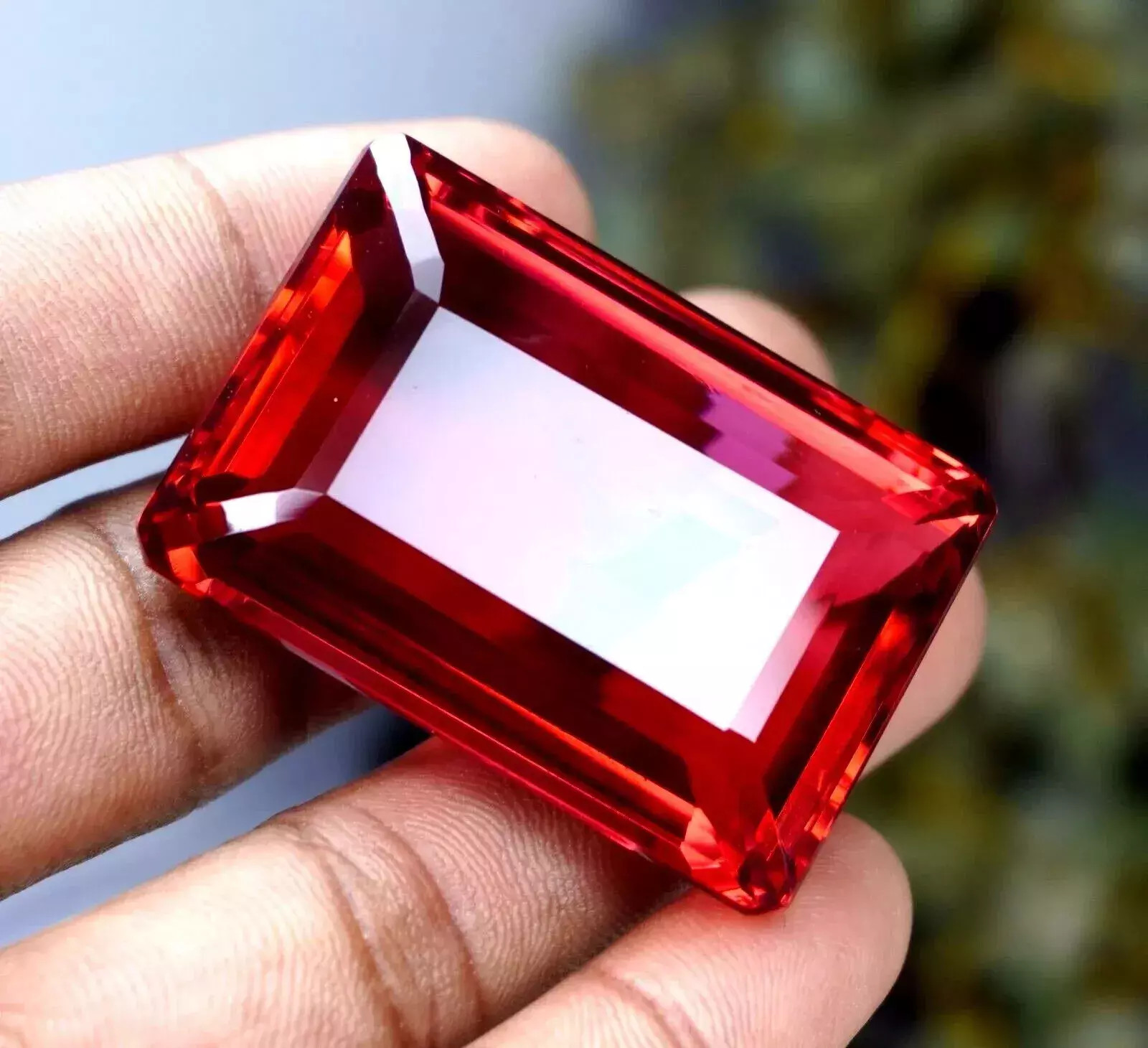 Brazilian Natural Topaz Red Color 197 Ct Emerald Cut Certified Loose Gemstone