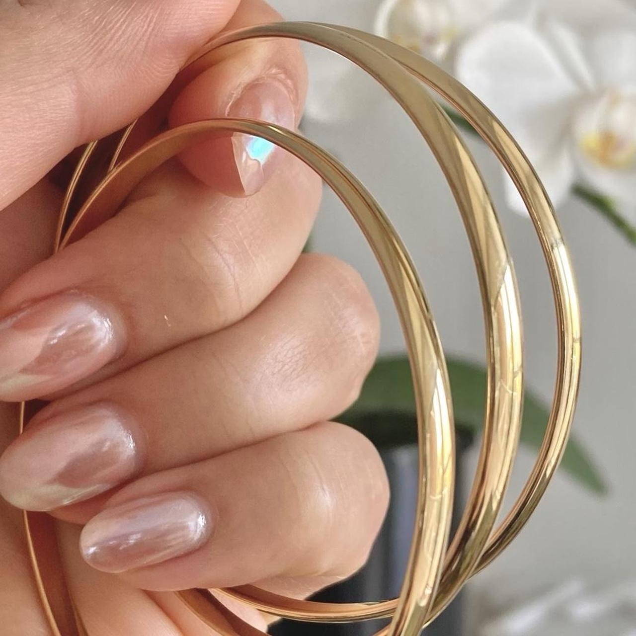 ✨ Glossy Gold Bangle Bracelet -100% waterproof – 65 mm diameter