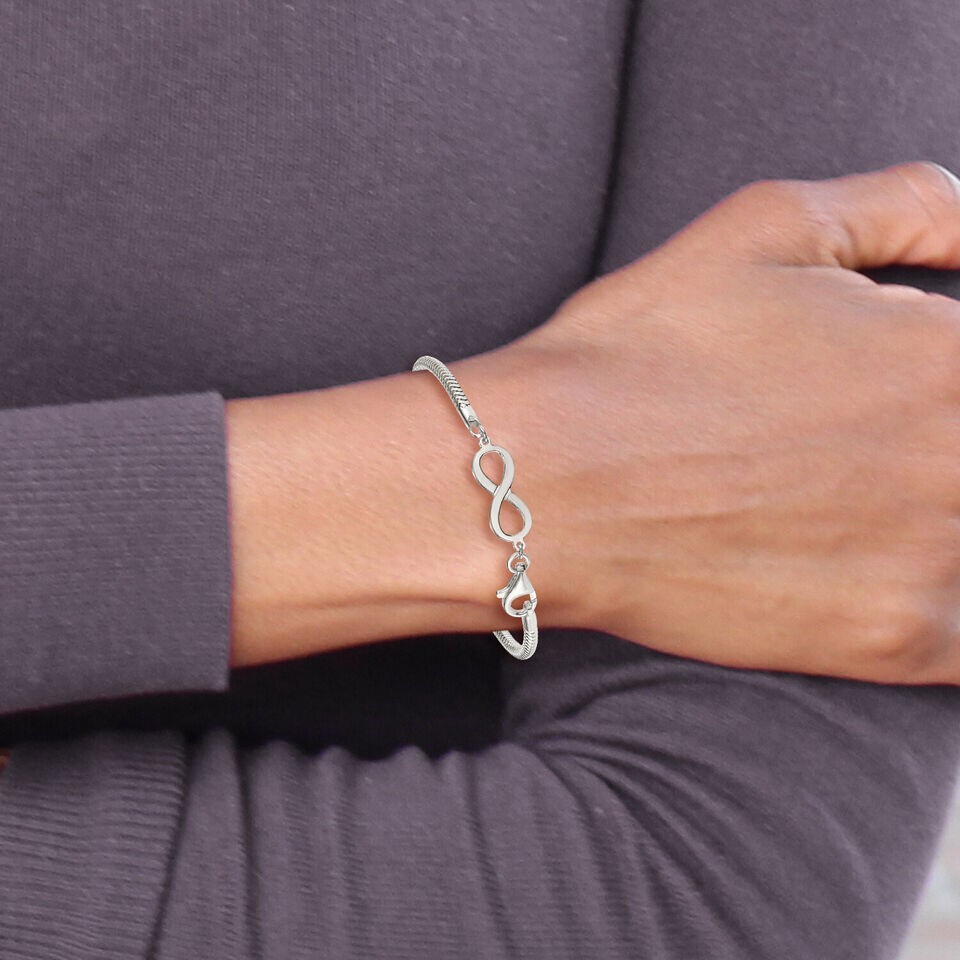 Reflection Beads Sterling Silver Infinity Symbol Bracelet