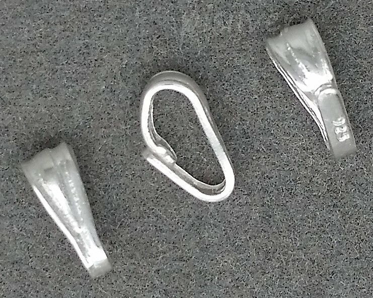 Genuine 925 Sterling Silver Small Snap On Bail Charm Pendant Clasp Finding 6.3mm