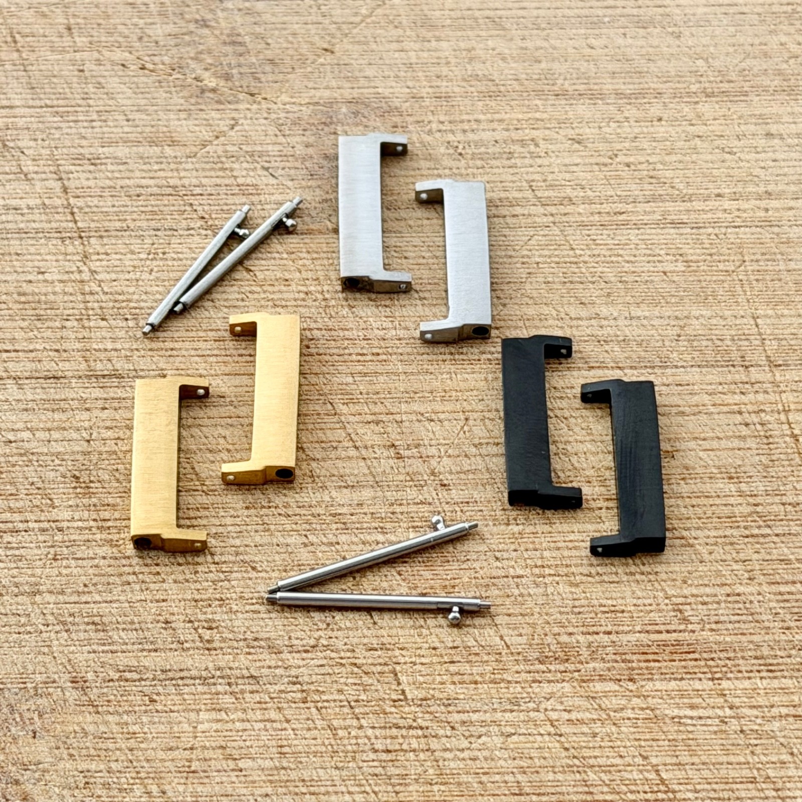 22mm to 20mm Watch Band Adapters (Quick Release) – Stainless Steel, Brushed