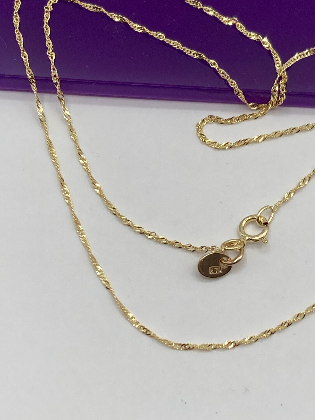 solid 10k gold Singapore chain 1mm necklace