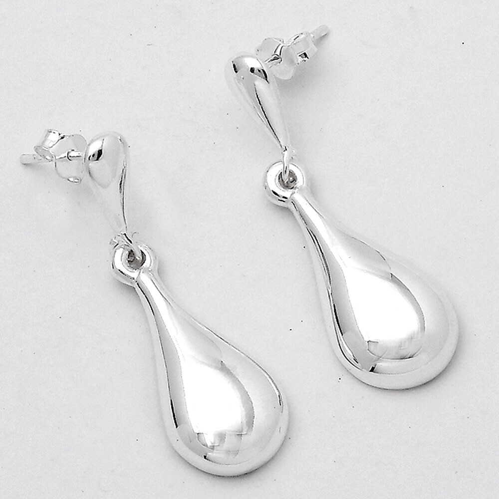 925 Sterling Silver Teardrop Drop Earrings • Elegant Dangle Silver Earrings
