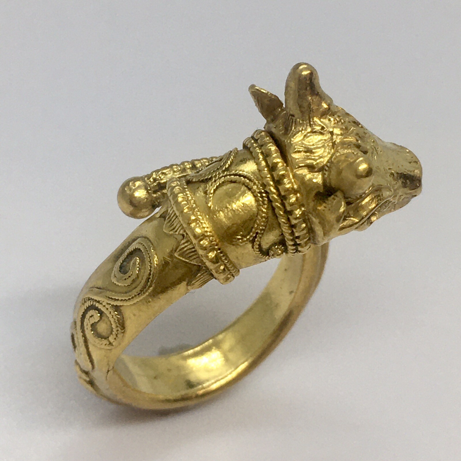 Antique 22K GOLD El Toro Ring 7.7 Gram Size 5 Adjustable Granulation Hand Made