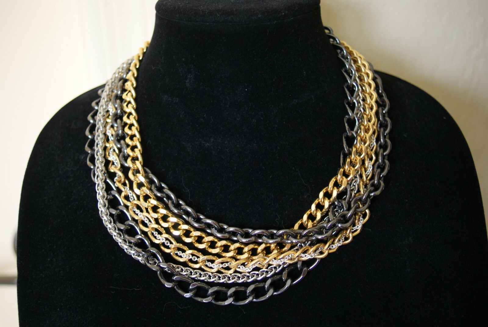 ABS by Allen Schwartz 5 Rows Chain Necklace