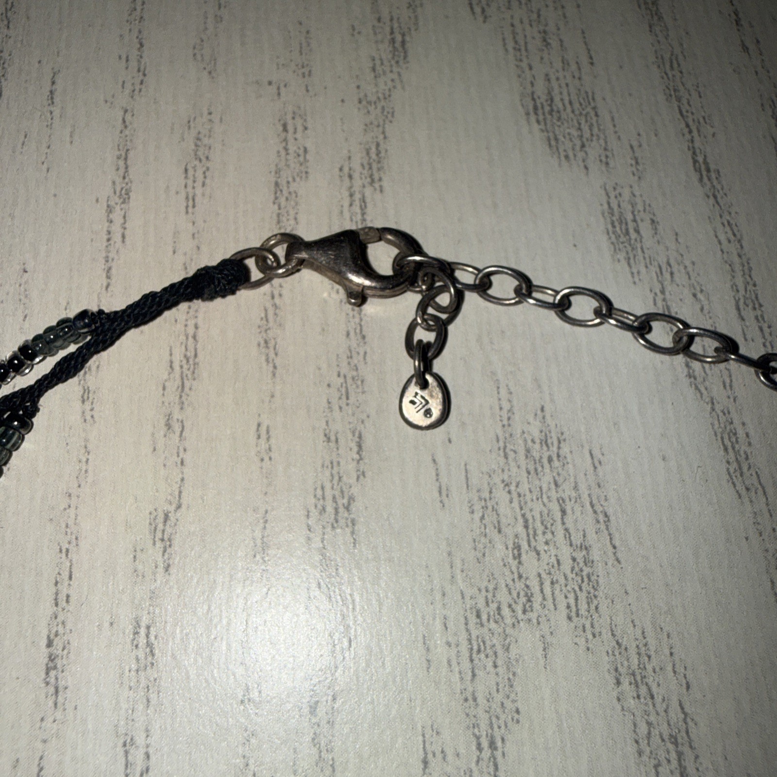 SILPADA Sterling Silver Feldspar STORMY NIGHT Multi Strand Silk Necklace N1895
