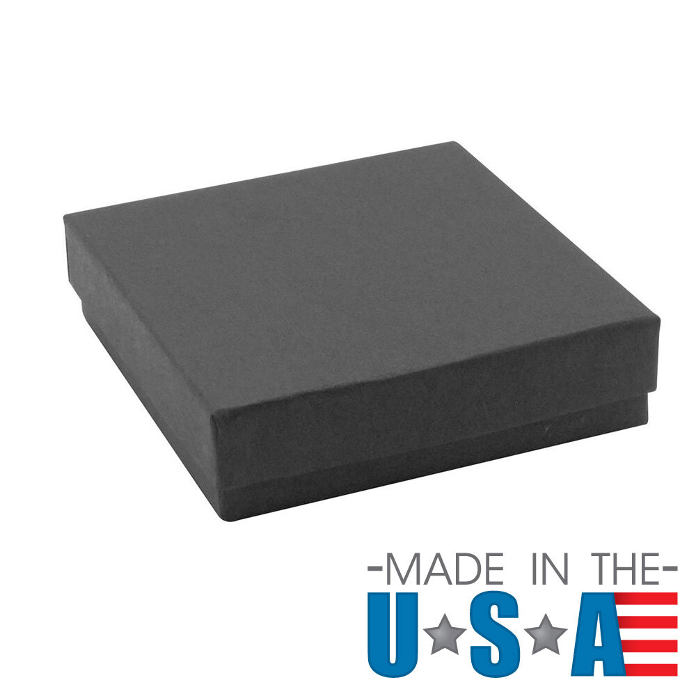 Bulk Matte Black Paper Cotton Filled Jewelry Gift Packaging Boxes