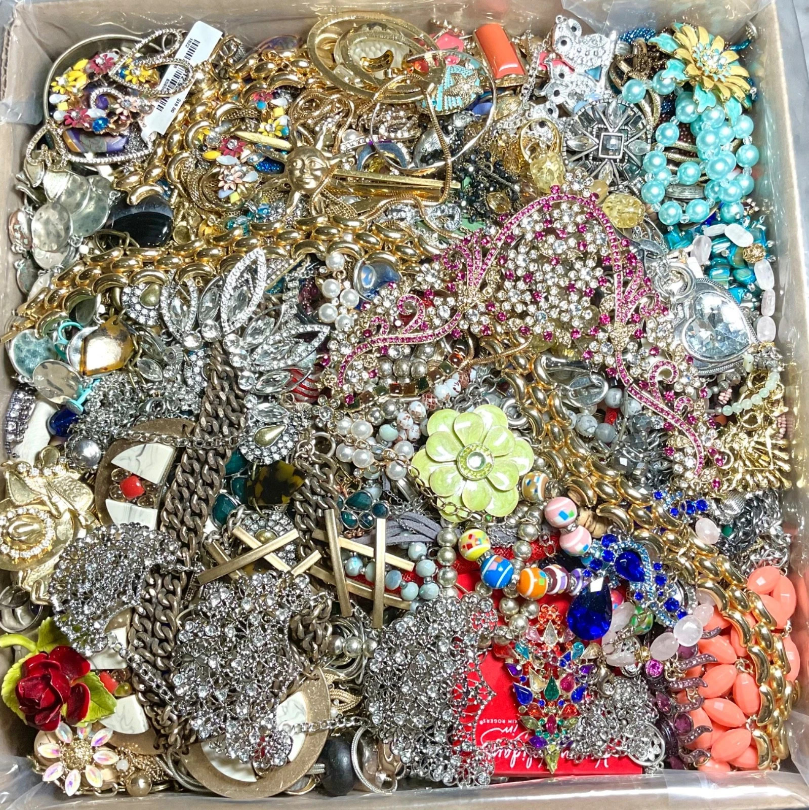 10 Pound Lbs Unsorted Huge Lot Jewelry Vintage & Modern Junk & Resell Tangled In