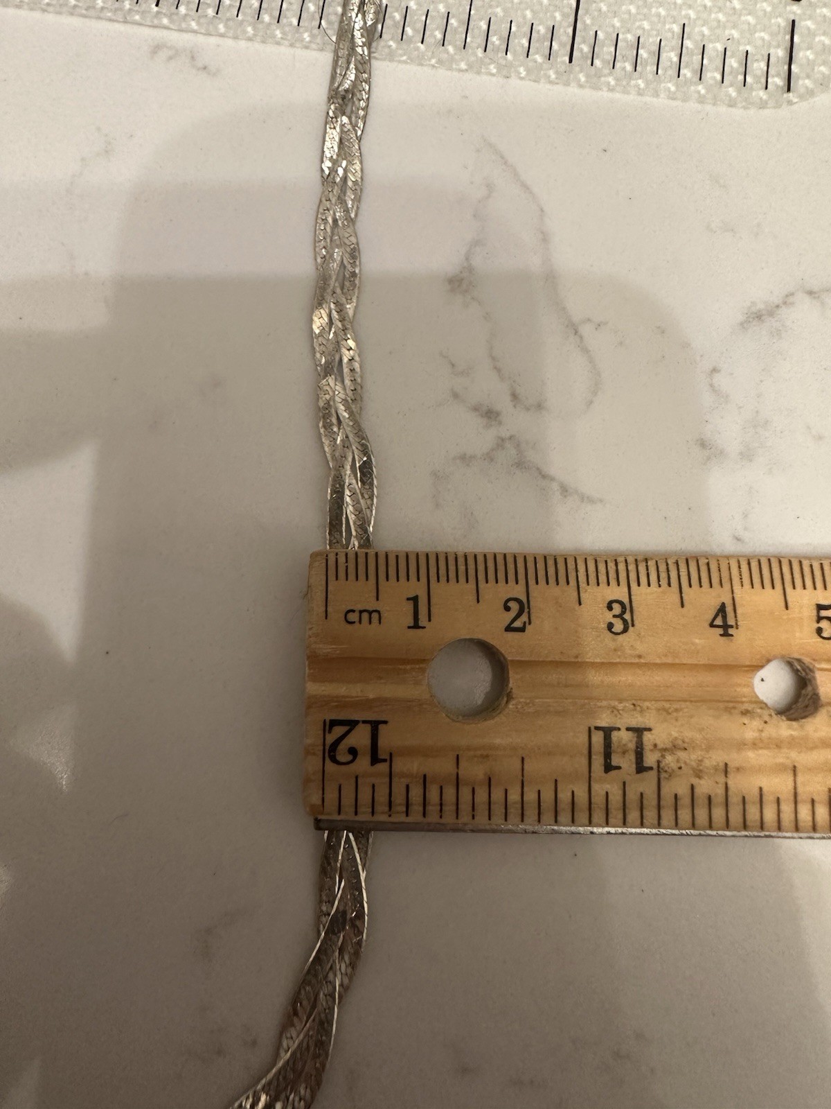 Vintage Sterling Silver 925 Braided Herringbone Chain Necklace 18” Italy 8.5g