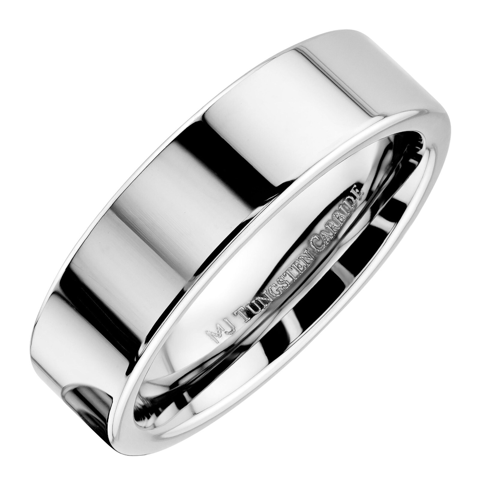 Pipe Cut Tungsten Carbide Mirror Polished Ring Band Size 3mm 4mm 6mm 8mm