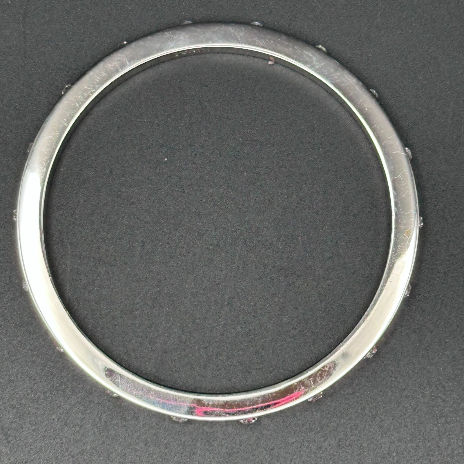 Coast Silver‑Tone Bangle – Bezel‑Set Crystal Accents