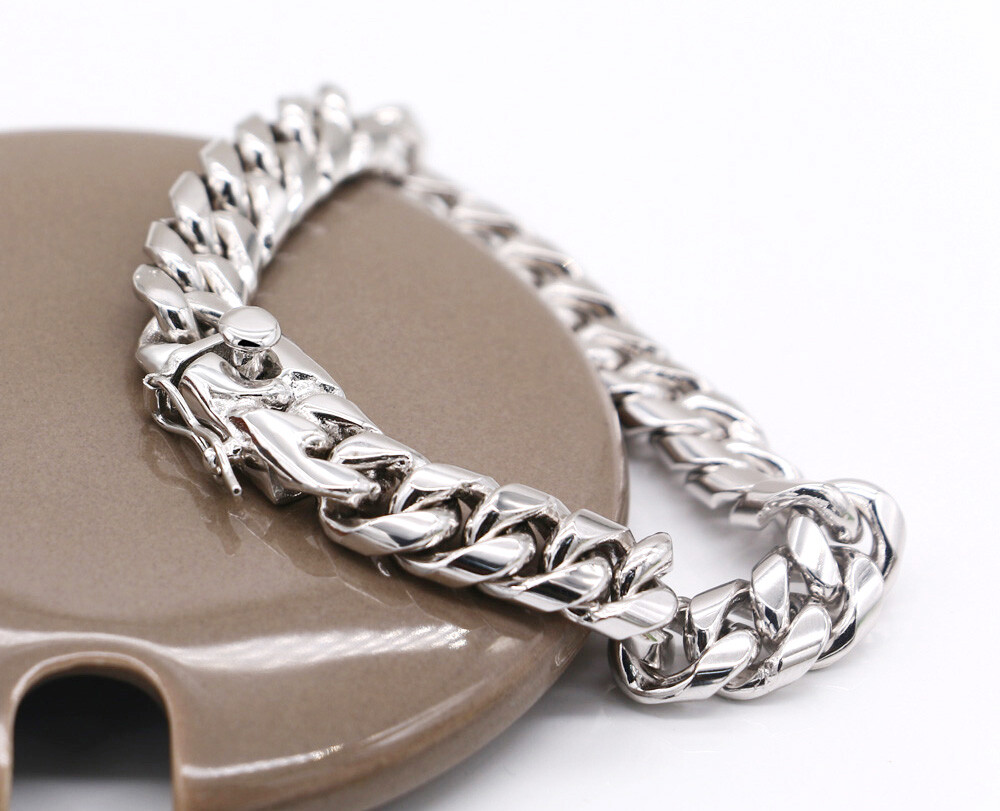 925 Solid Sterling Silver Men’s Miami Cuban Link Chain Bracelet 10mm ALL SIZE