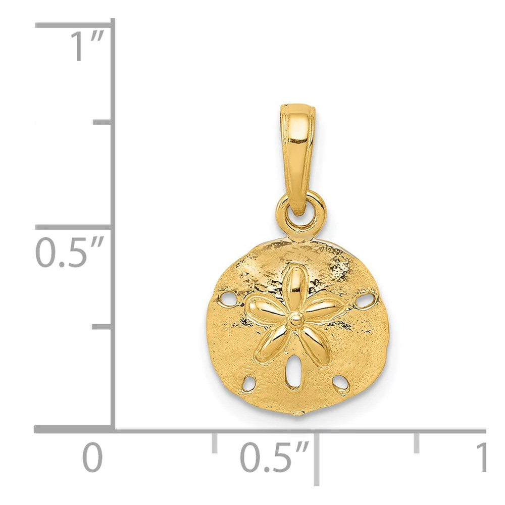 10K / 14K Yellow Gold Sand Dollar Pendant