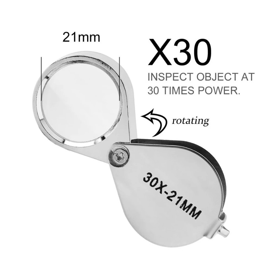 1pc 30X Pocket Loupe Magnifier Foldable Jewelry Magnifying Glass – NEW