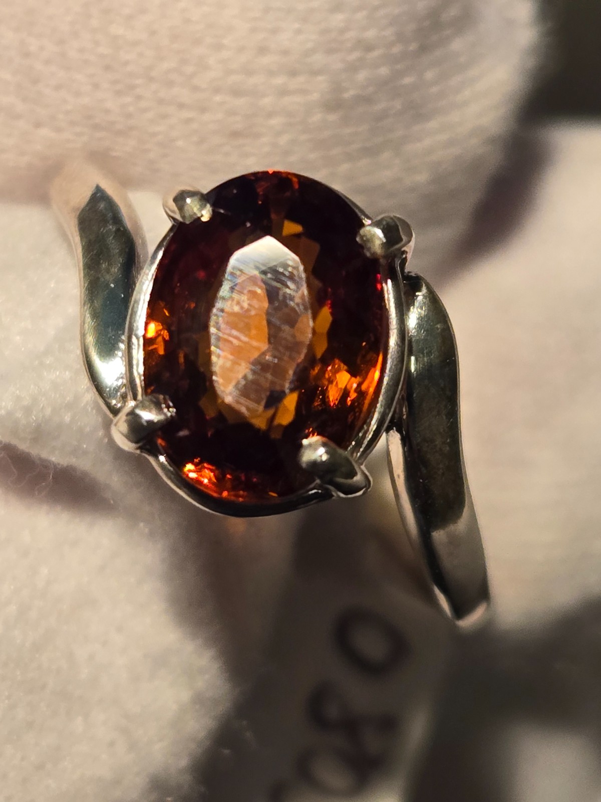 FINE IMPERIAL ZIRCON STERLING SILVER RING! 2.86CT, RICH COLOR, DEPTH, LUSTER!!