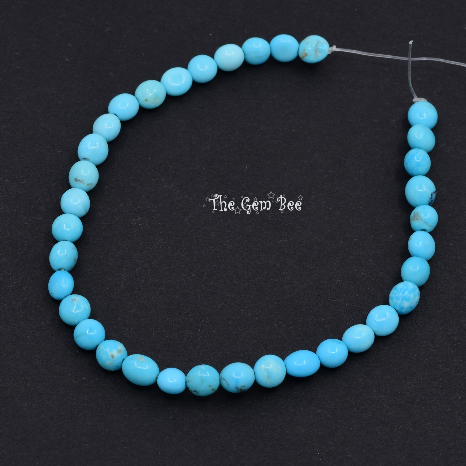5.5mm Sleeping Beauty Turquoise Smooth Freeform Nuggets 8 inch strand