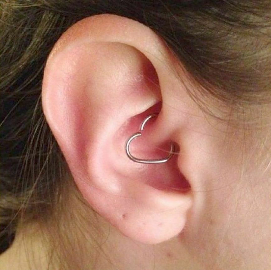 2PCS Surgical Steel 16g Sterilized HEARTS for Rook, Daith & Other EAR Piercing.
