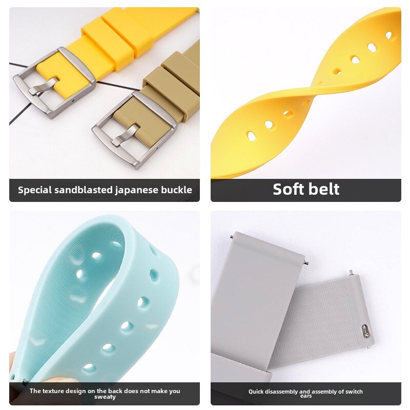 Quality Quick Release Silicone Rubber Watch Band Strap 12 14 16 18 20 22 24mm