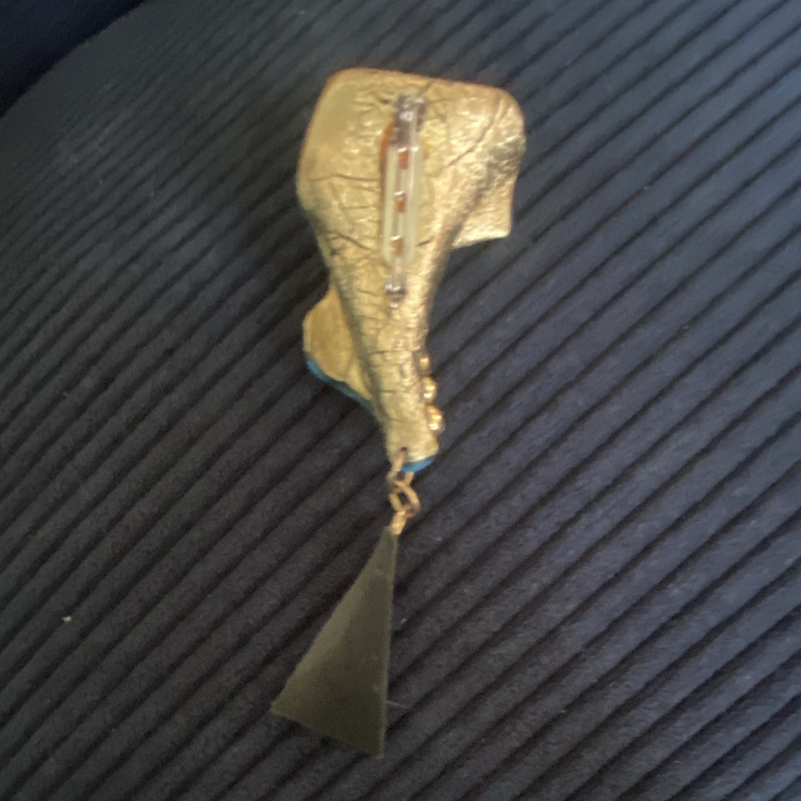 Multicolor Gold Tone Metallic resin Dangle Brooch Pin, Asymmetrical Art Theme