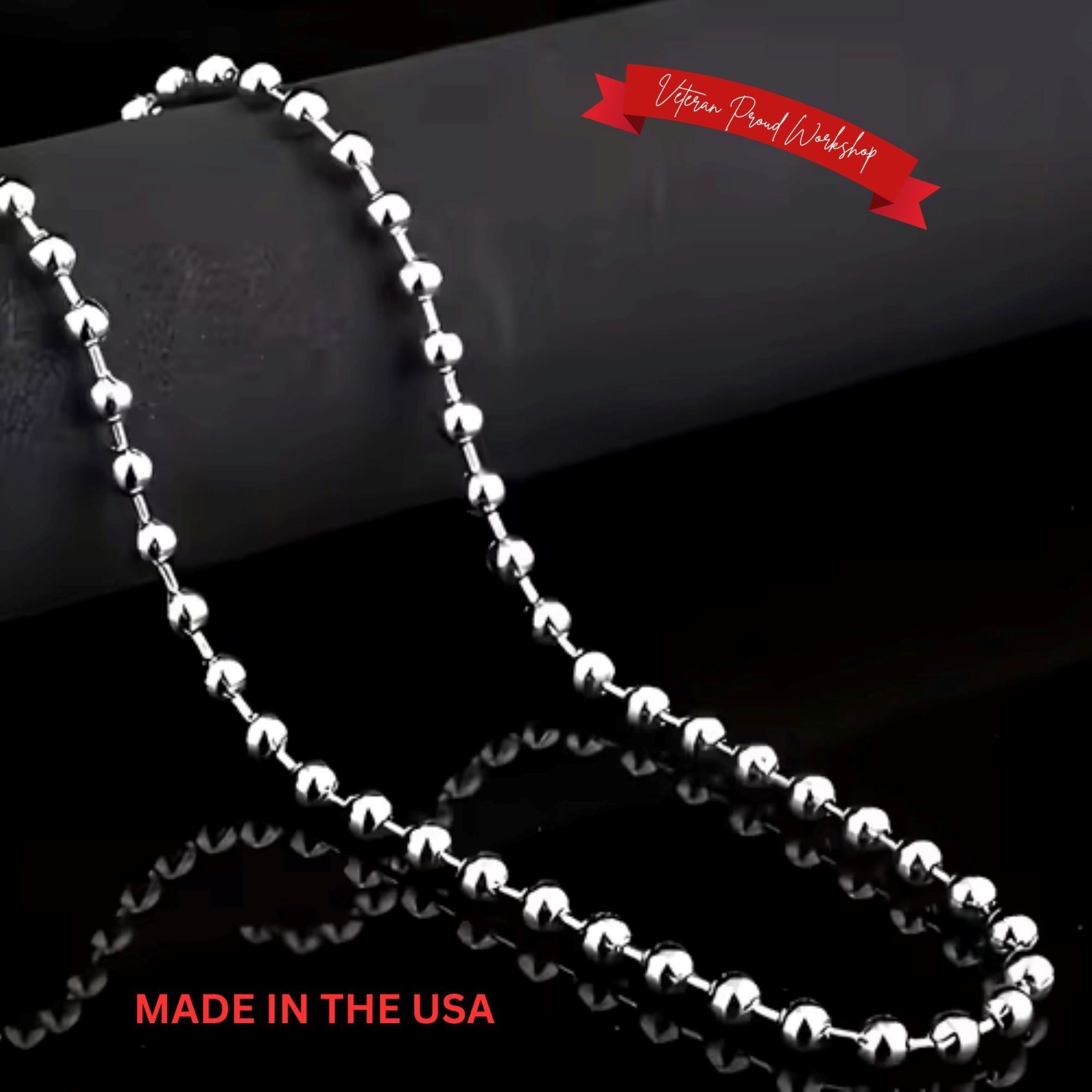 PREMIUM STAINLESS STEEL SILVER BALL CHAIN NECKLACE 16″ in. – 30″ in. (2.4mm)