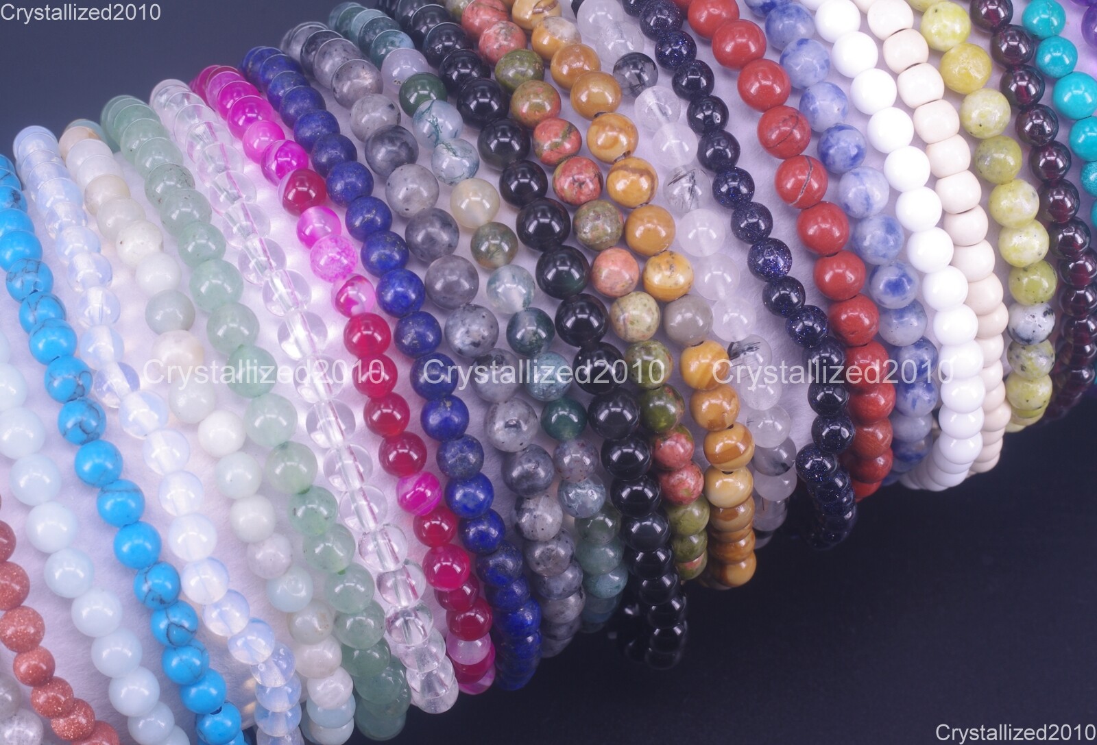 Handmade 4mm AAA Natural Gemstone Round Beads Stretchy Bracelet Healing Reiki 8″