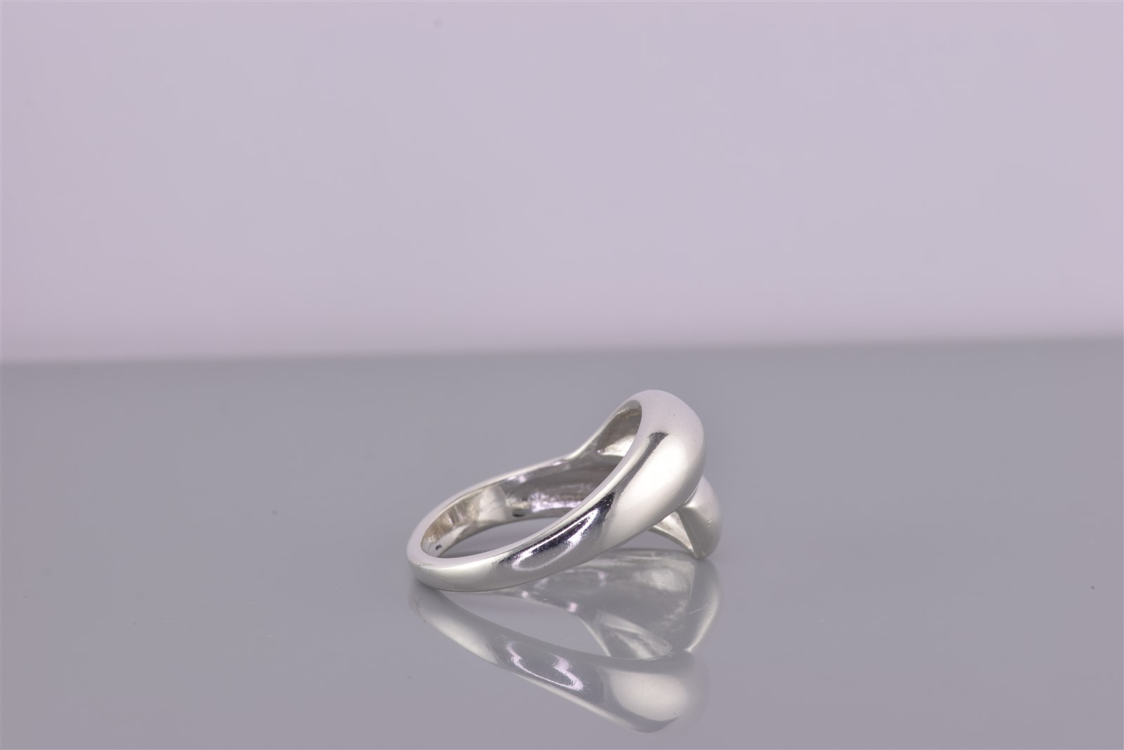 Sterling Silver 13mm Polished Puffy Smooth Bypass Classic Band Ring 925 Sz: 7.5