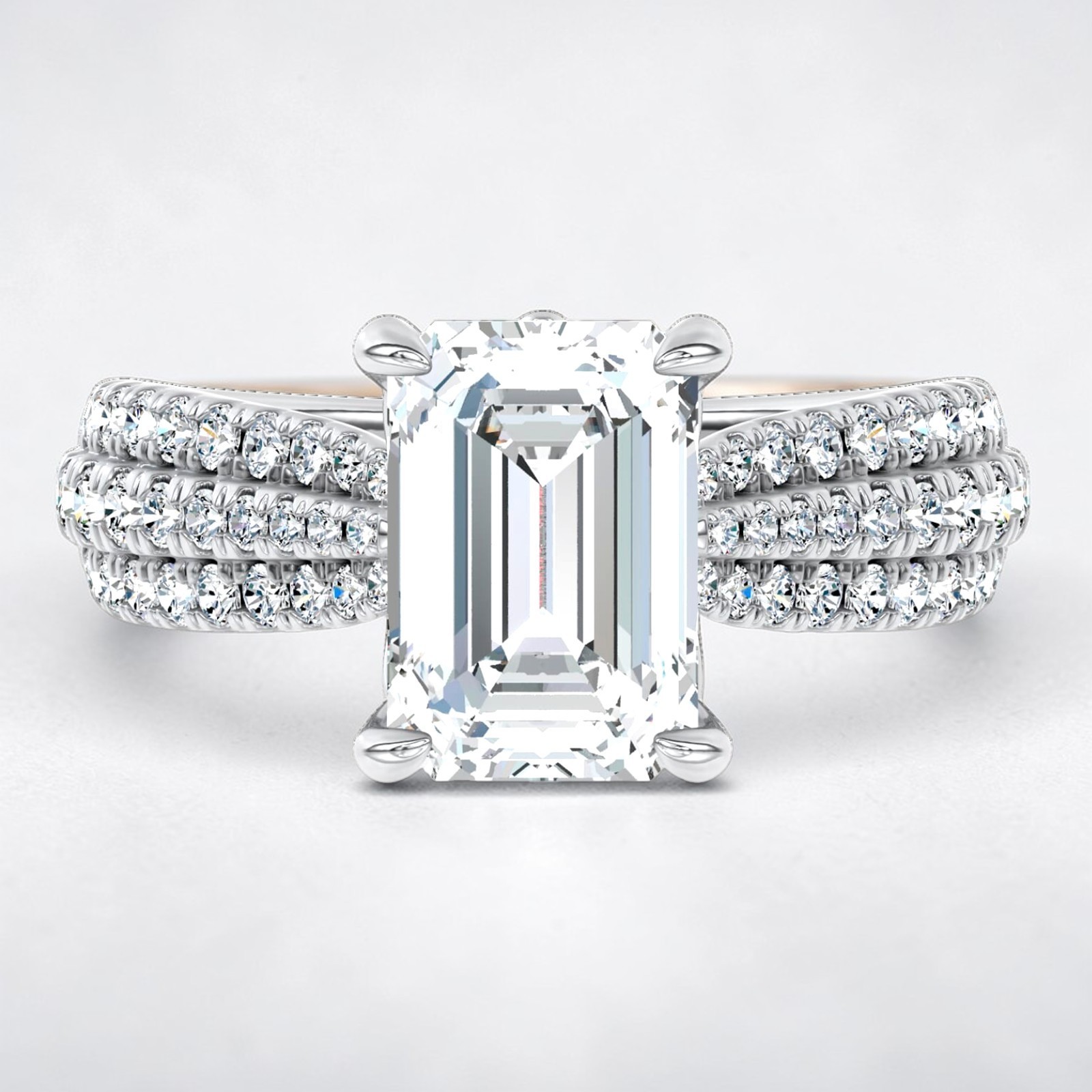 950 Platinum IGI Certified Lab Grown Diamond Engagement Ring 5.65 CT Emerald Cut
