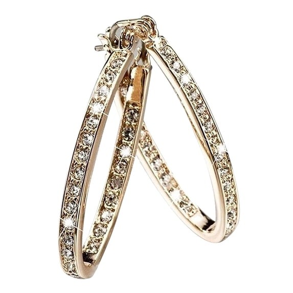 925 Sterling Silver Hoop Earrings Diamond Cubic Zirconia Jewelry Gifts for Women