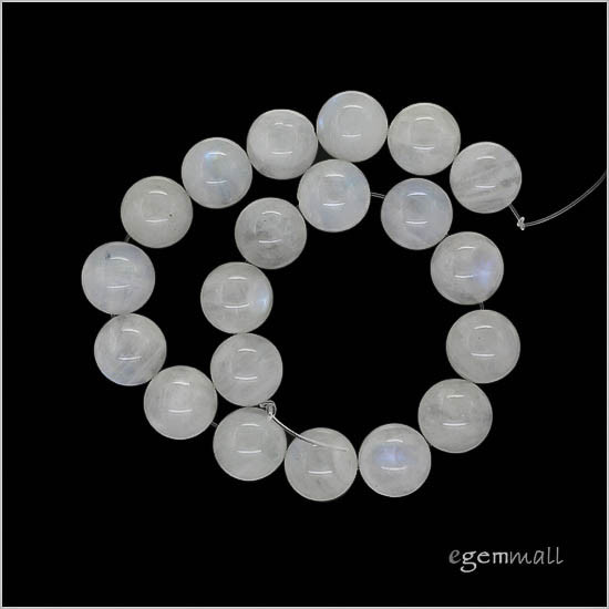 20 White Indian Moonstone Round Beads 10.7-11mm 8.3″ #74221