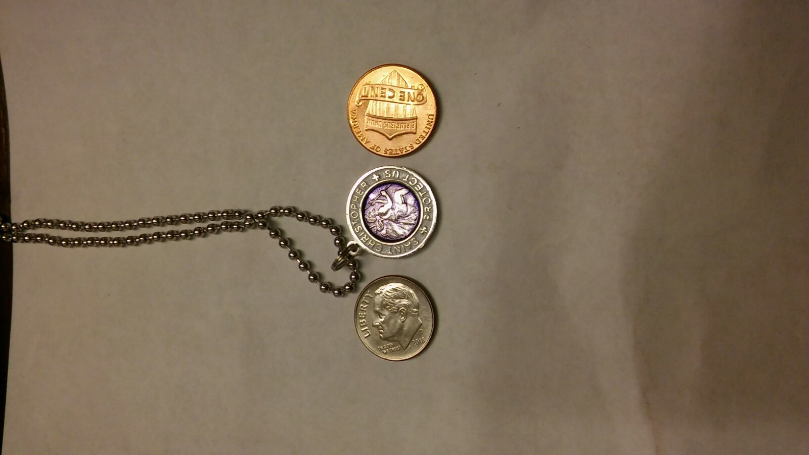 Beach Saint Small St. Christopher Necklace Medal – Penny Size Surf Necklace -New