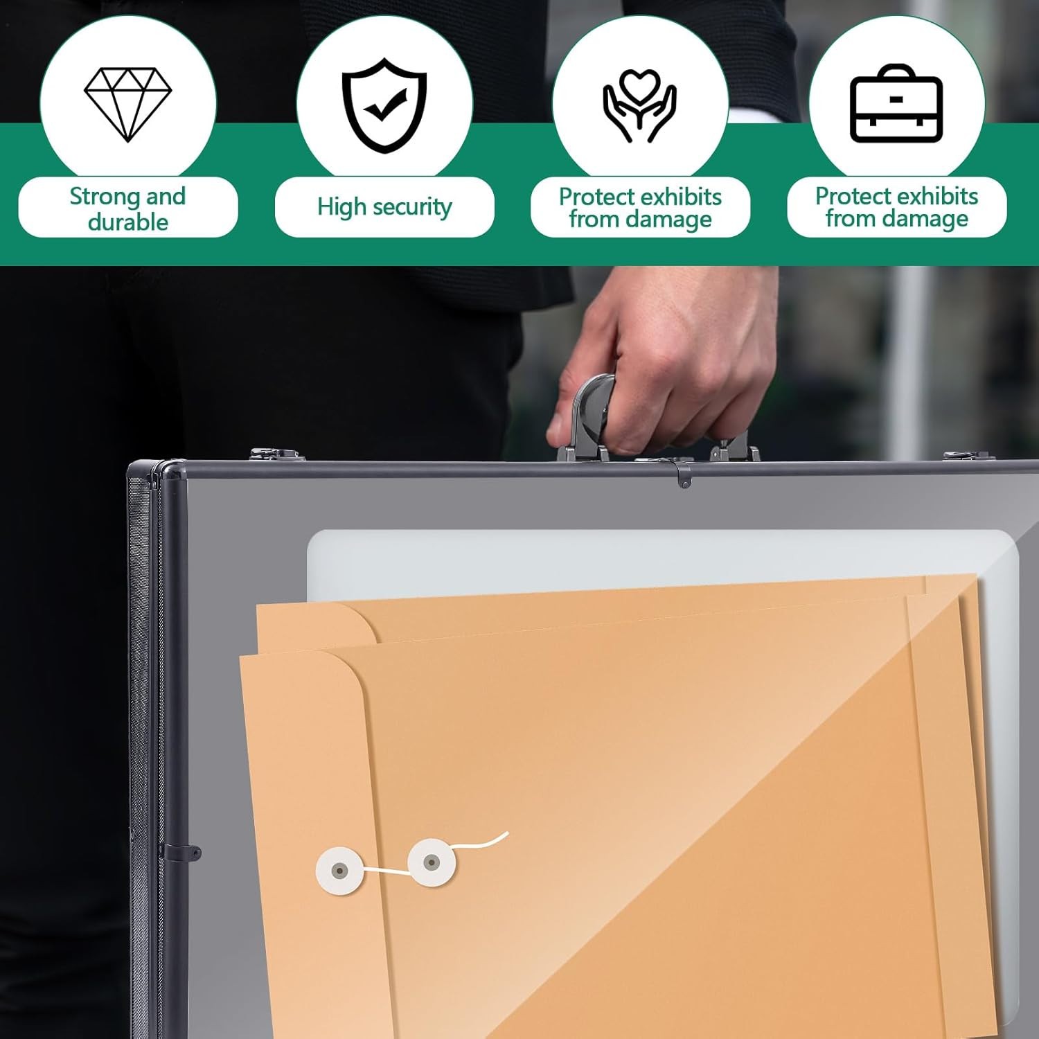 36″X24″ Acrylic Clear Top Display Locking Travel Case Trading Coin/Card/Jewelry
