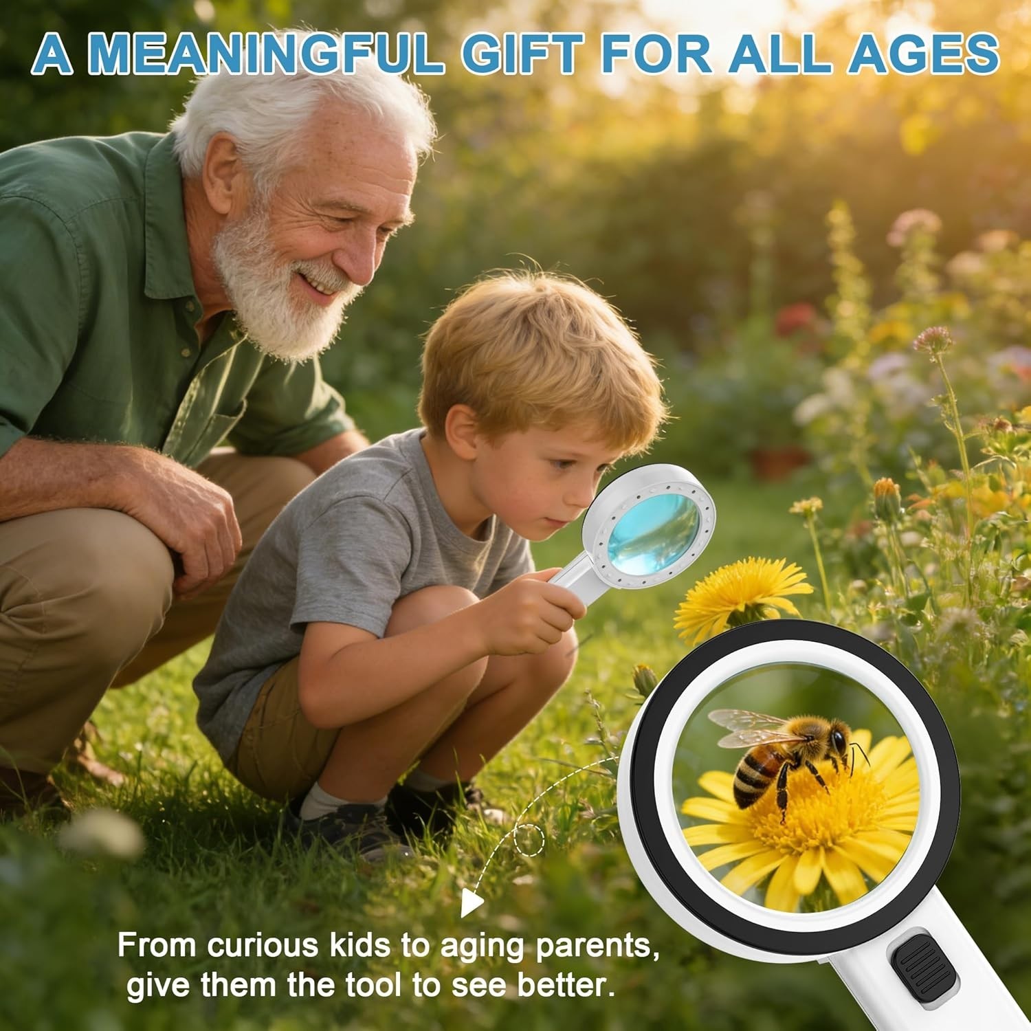 Magnifying Glass with Light, Ultra-Clear Lightweight Handheld Reading Magnifi…