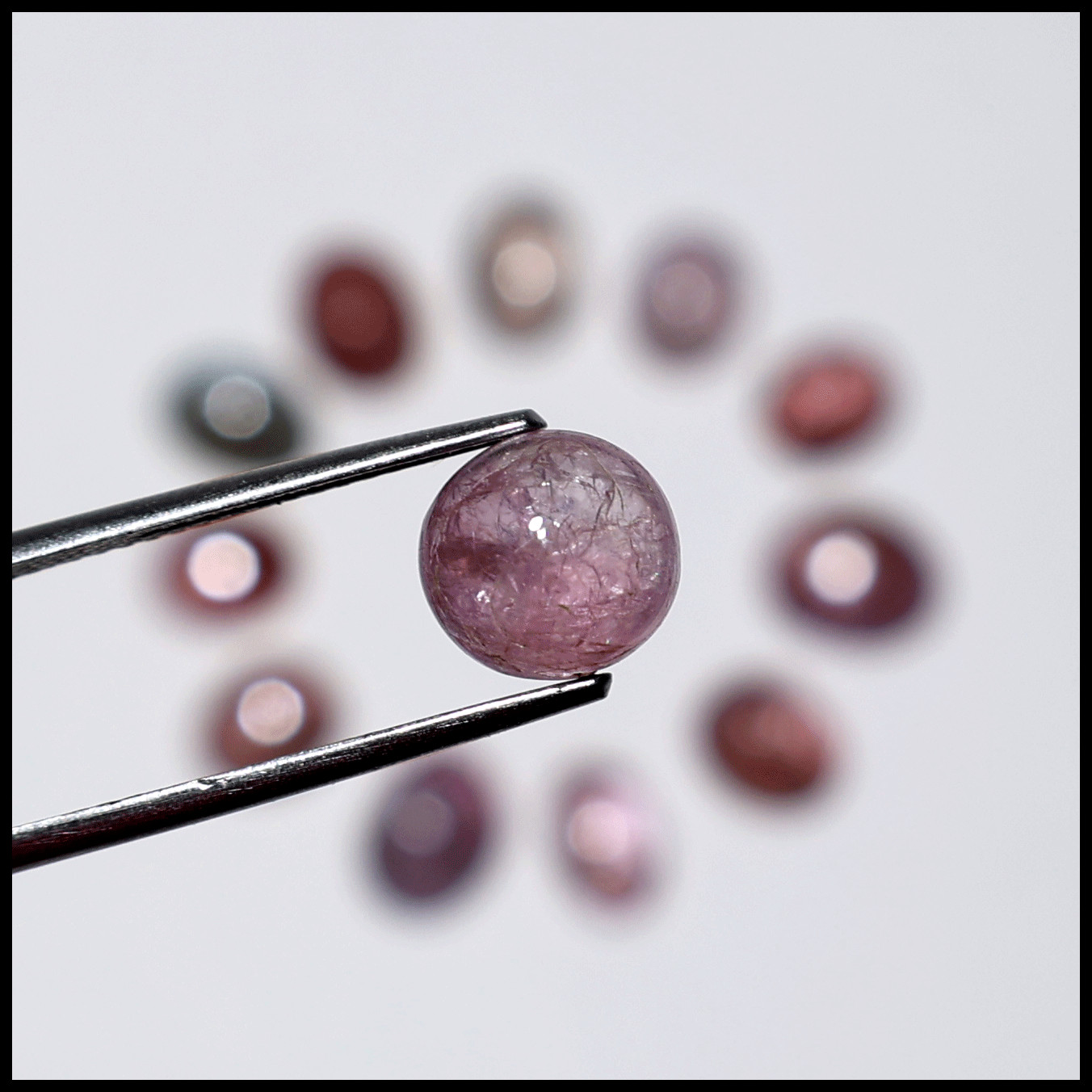 Burmese 12 PC Natural Spinel Untreated 7.6mm-9.2mm Oval Cabochon Gemstones Lot