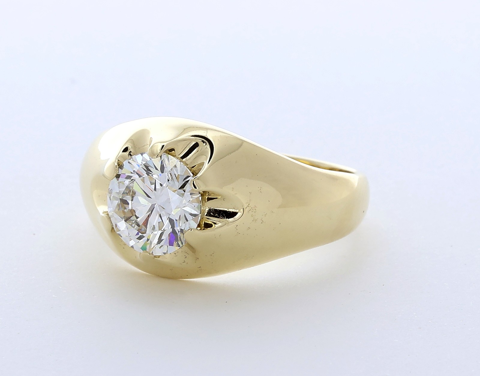 Solitaire Engagement Ring Solid 14K Gold 2.03 CT Round Lab-Grown Diamond D VS1