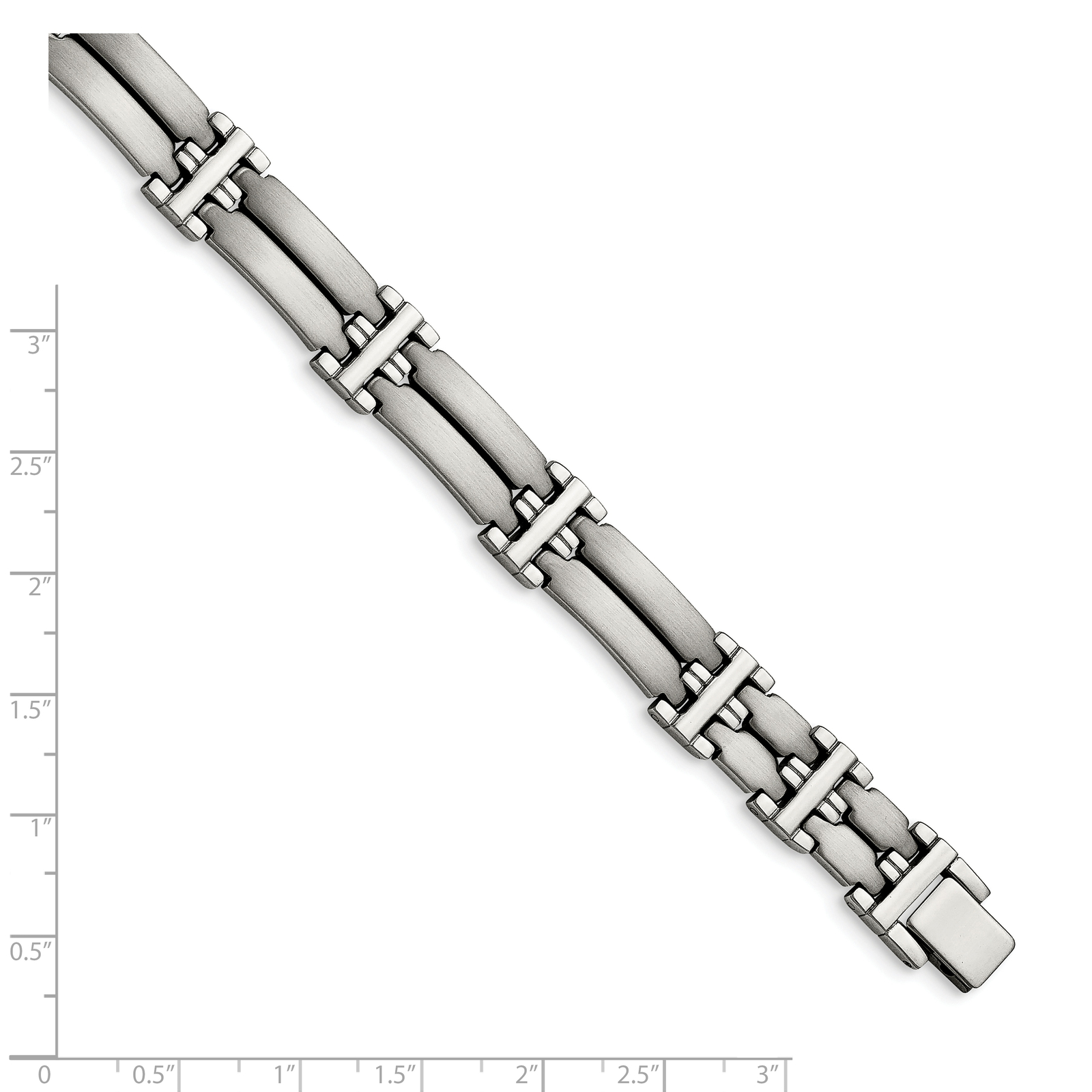 Chisel Stainless Steel Brushed and Polished 8.5 inch Link Bracelet SRB1417