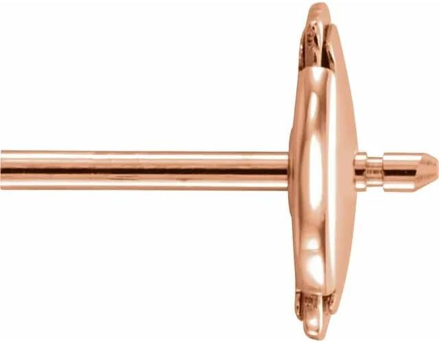 10K 14K 18K Gold Platinum or Silver 6.2 mm Protektor® Safety Earring Post & Back