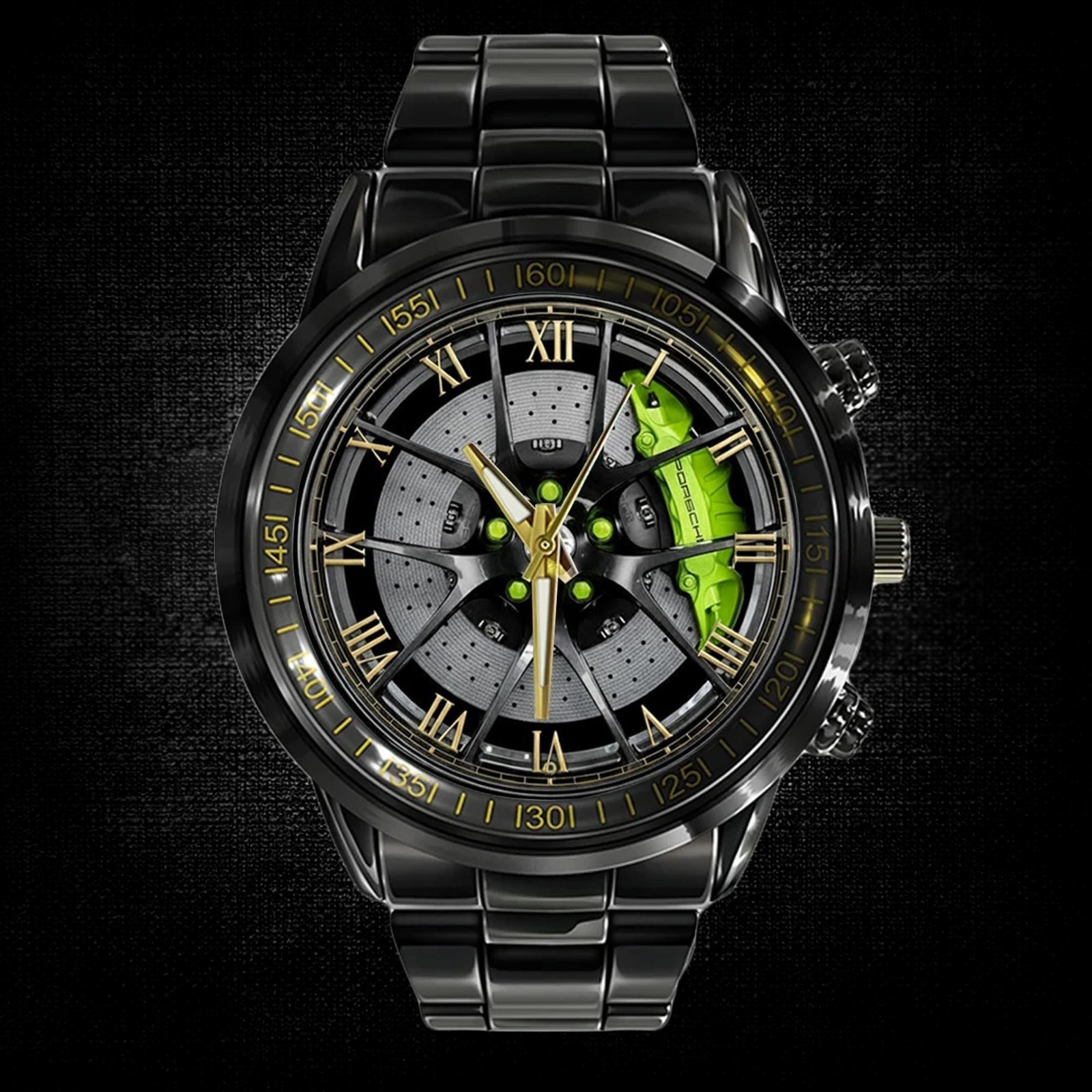 Porsche Car Brake Disc Men’s Stainless Steel Watch Sport Wristwatch Racing Gift