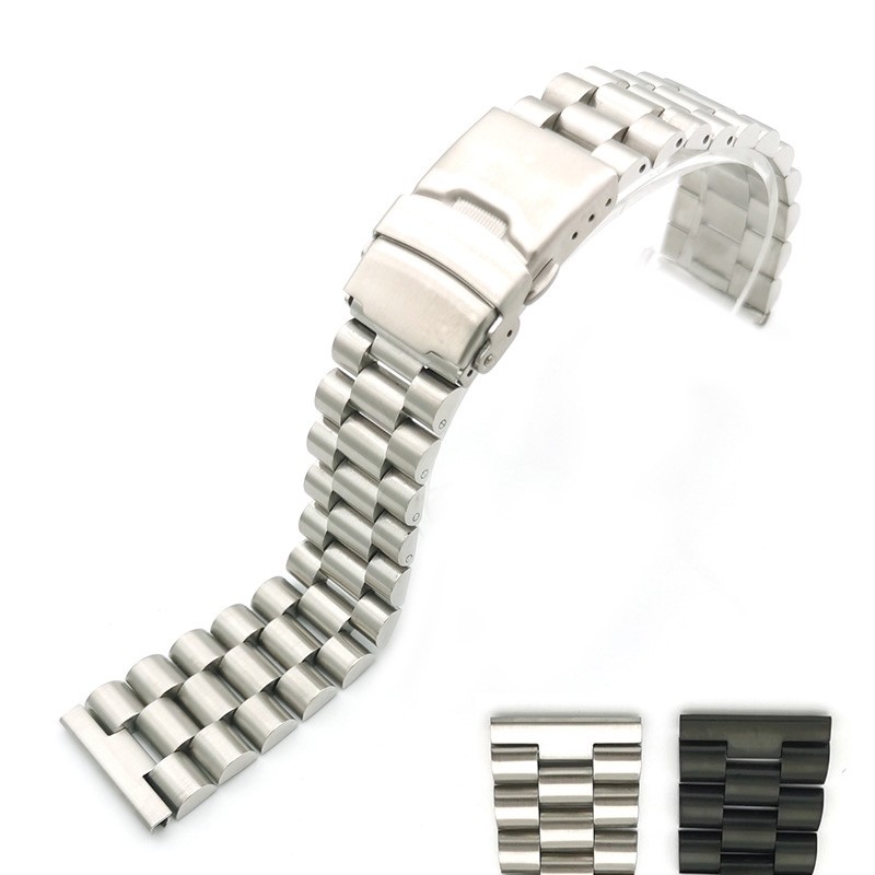 Solid Brushed Stainless Steel Watch Strap Band Wrist Bracelet 18 20 22 24 26mm