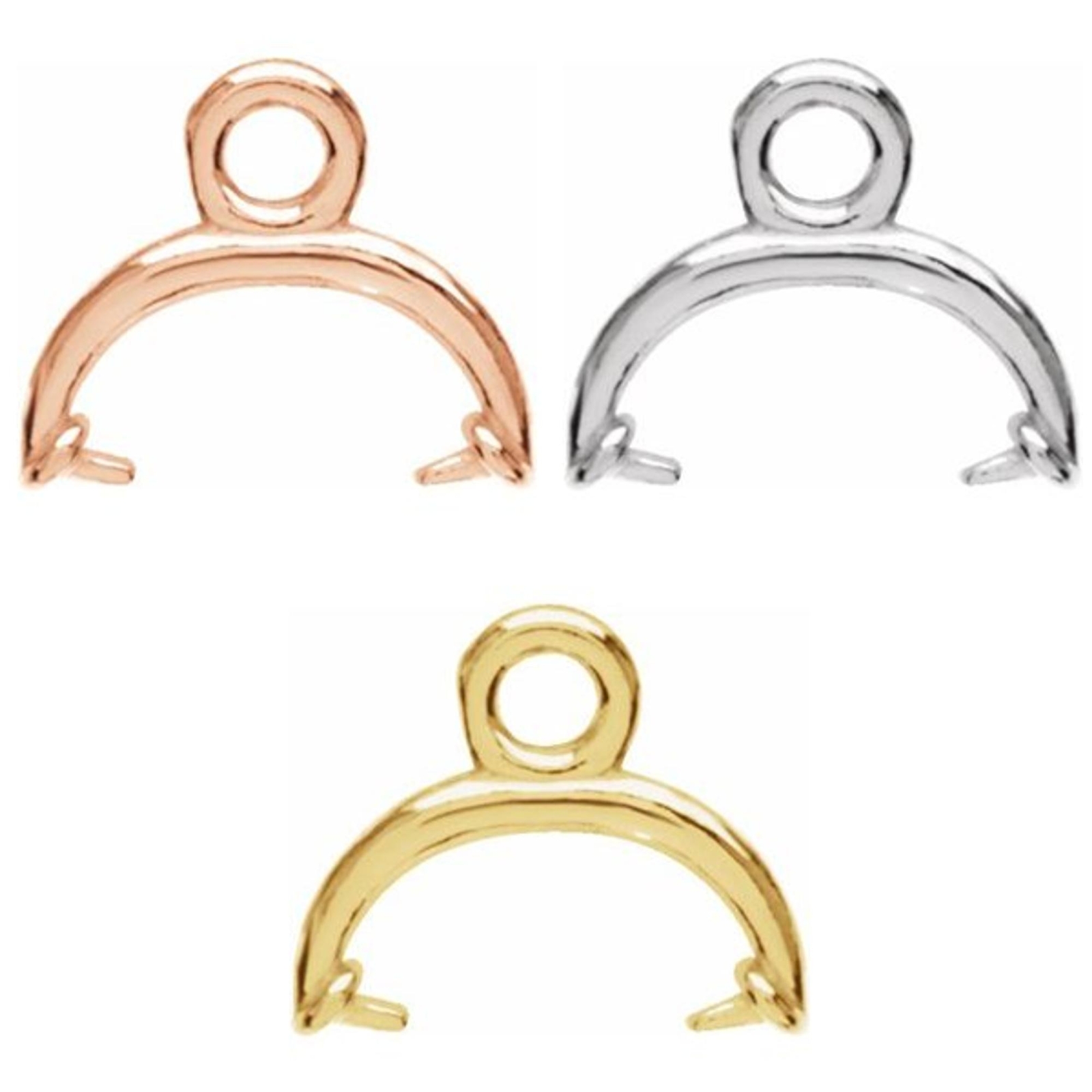 Solid 14K Gold Briolette Gem Stone Dangle Tear Drop Pendant Charm Mount Jewelry