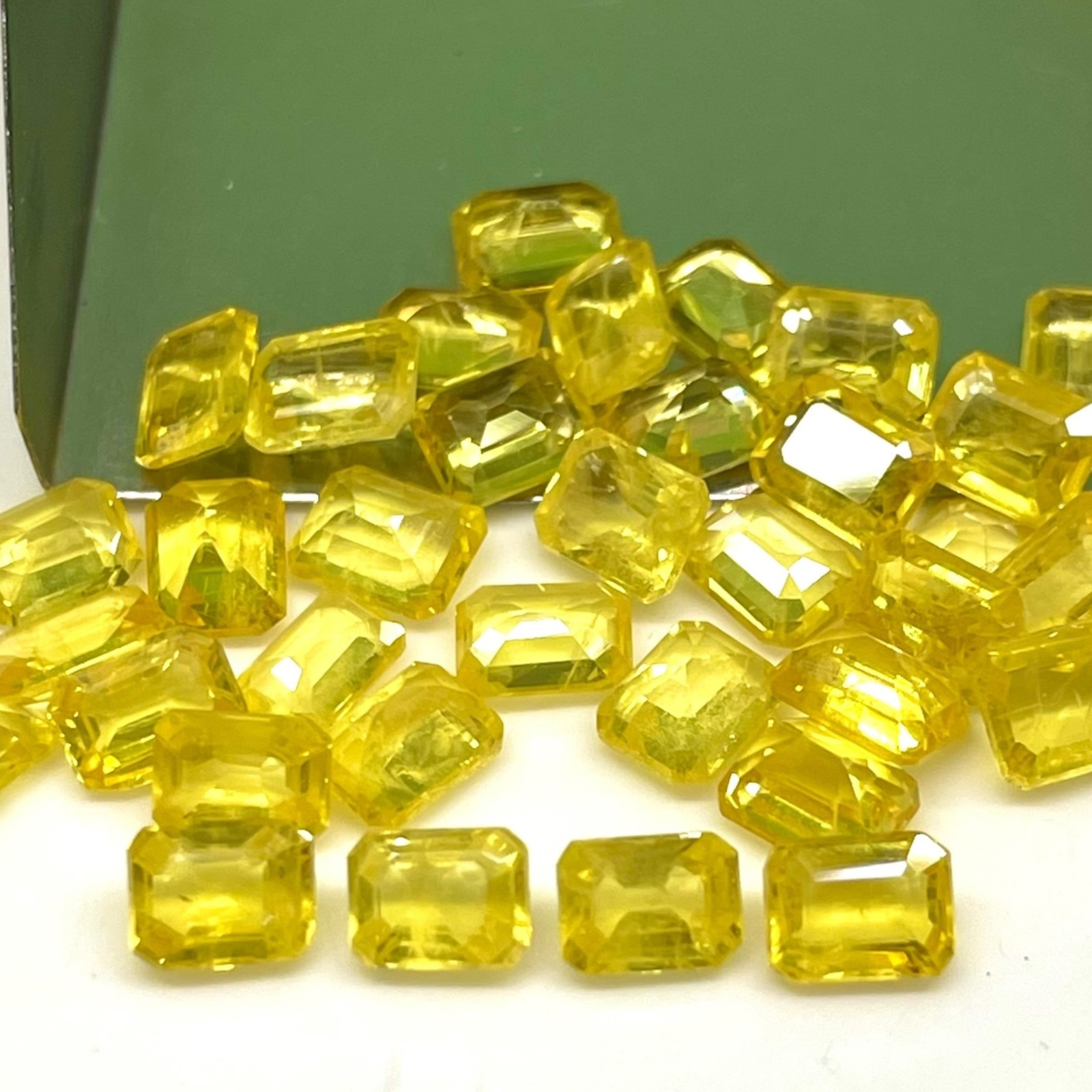 2 Pcs Natural Yellow Sapphire 5x4mm Octagon Cut Dazzling Loose Gemstones Lot