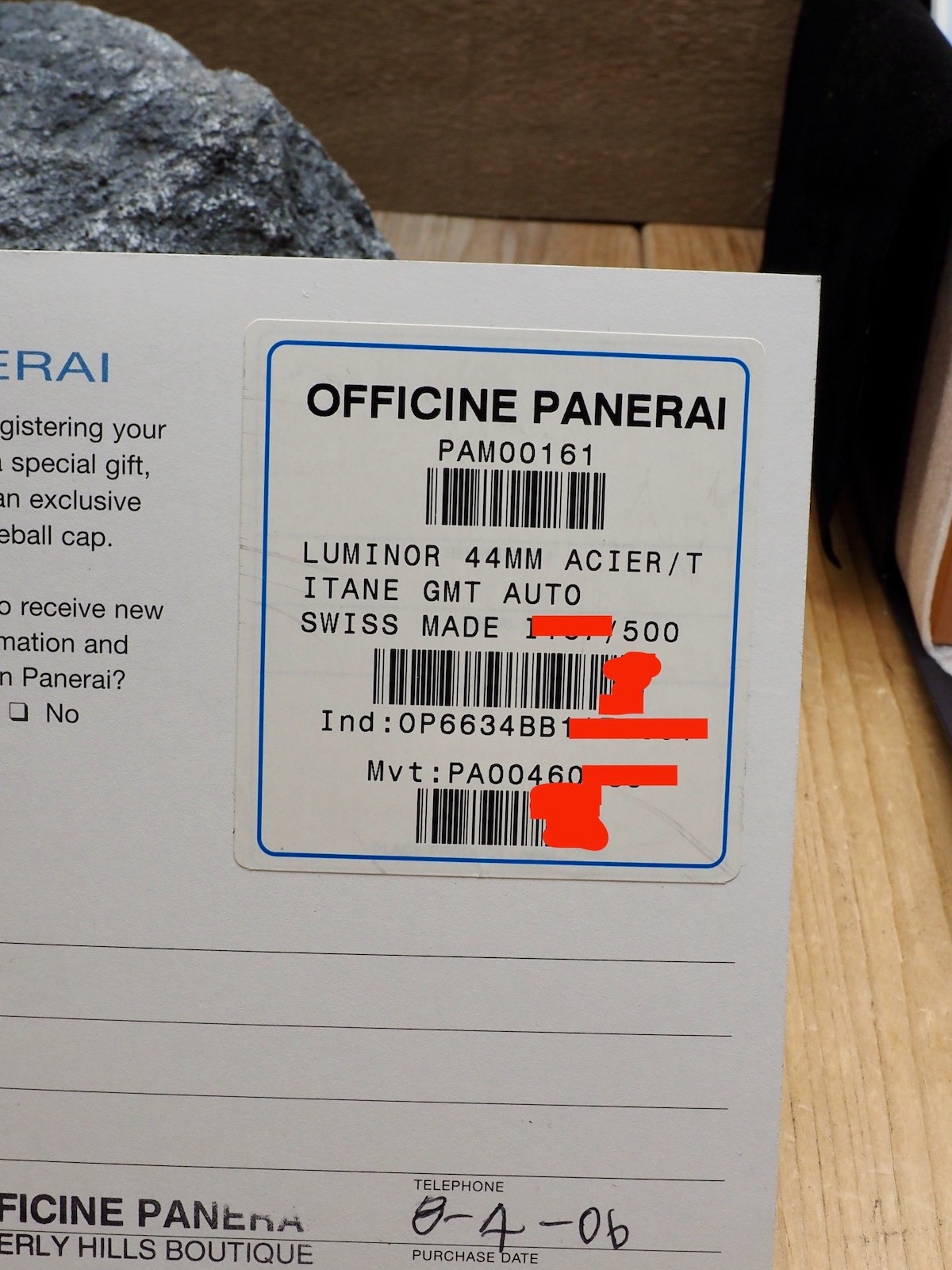 Panerai Luminor GMT Titanium/ Steel Bracelet PAM00161 With Box & Papers! RARE