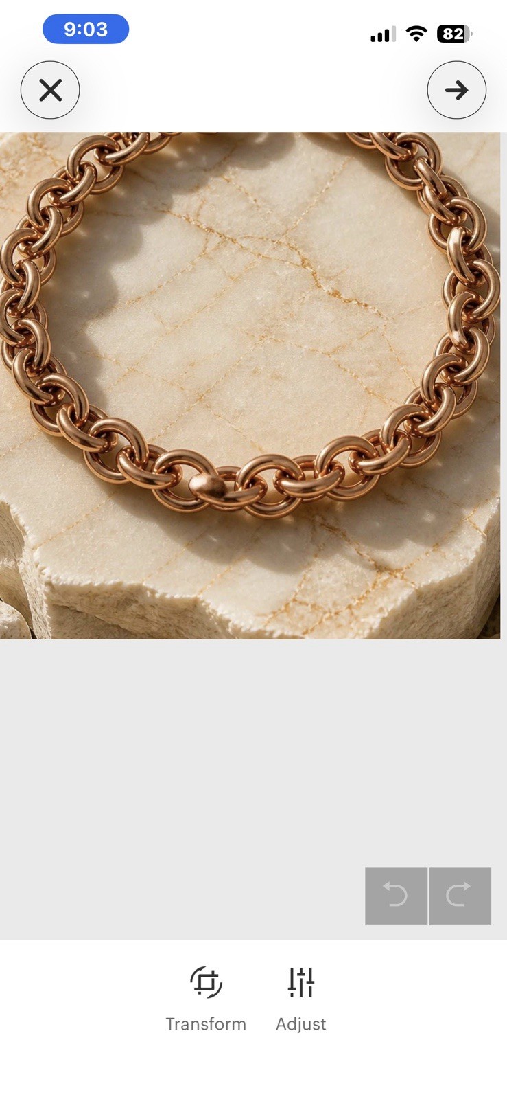 Solid copper bracelet CB557G – 3/8″ wide. Available in 8 to 11 inch lengths.