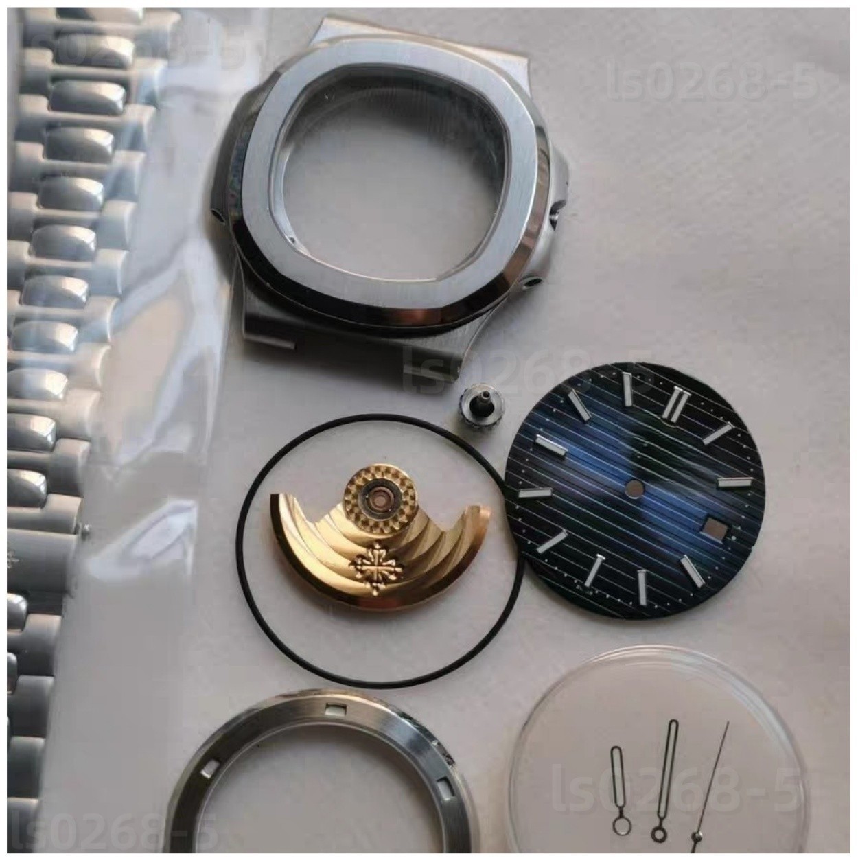 DIY SET for 2824 watch case + dial + hands + Strap sapphire 40mm
