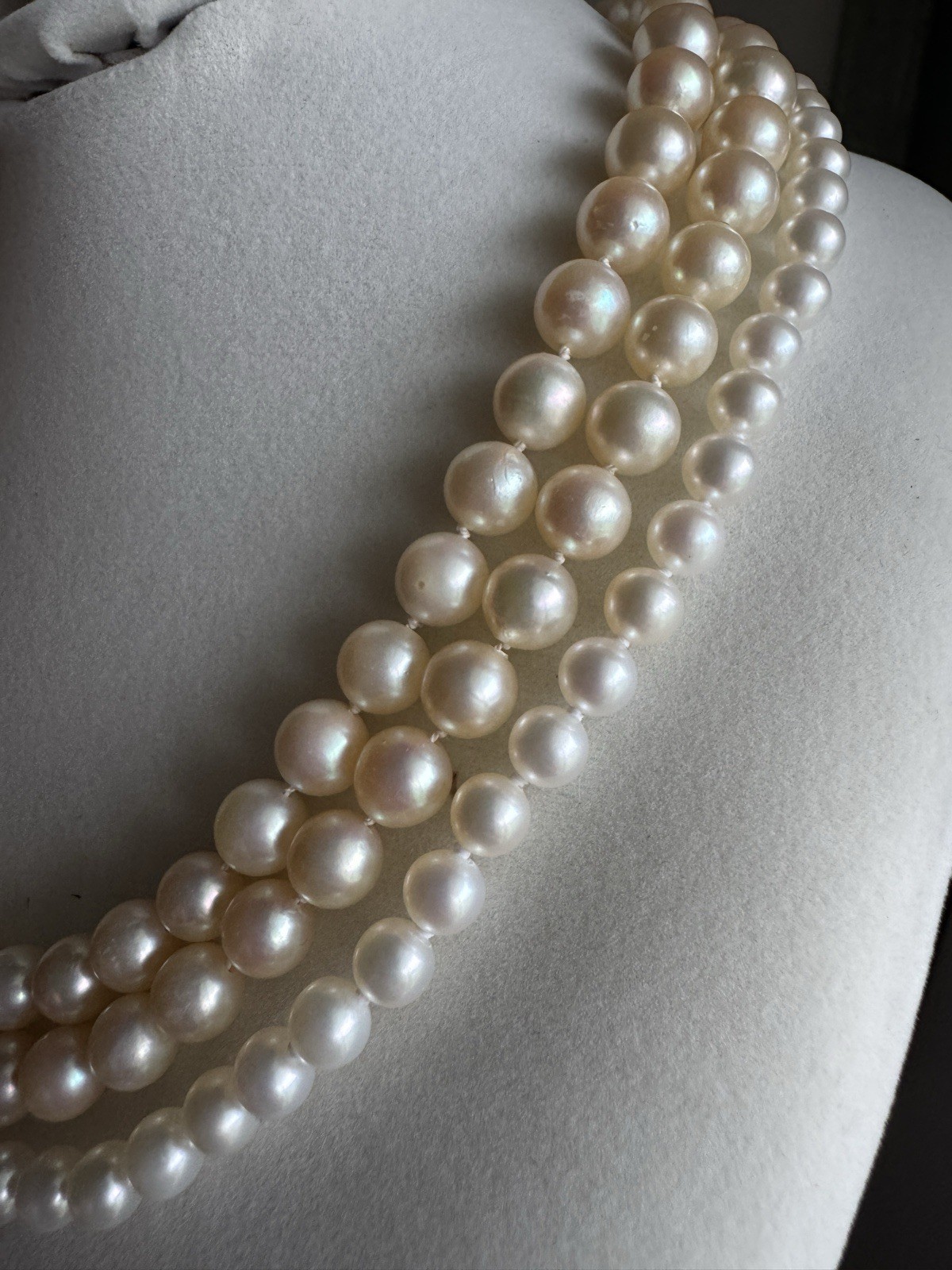 Mikimoto Necklace and Hanadama Double Strand, Mikimoto Ring, And Earrings Set