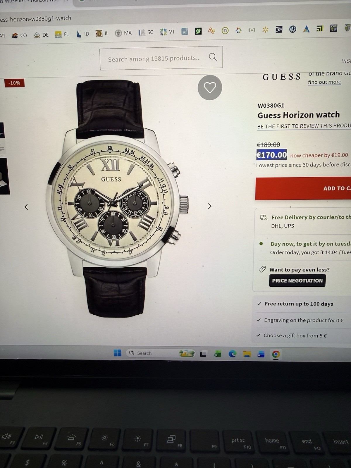 Preowned Guess Horizon W0380G1.