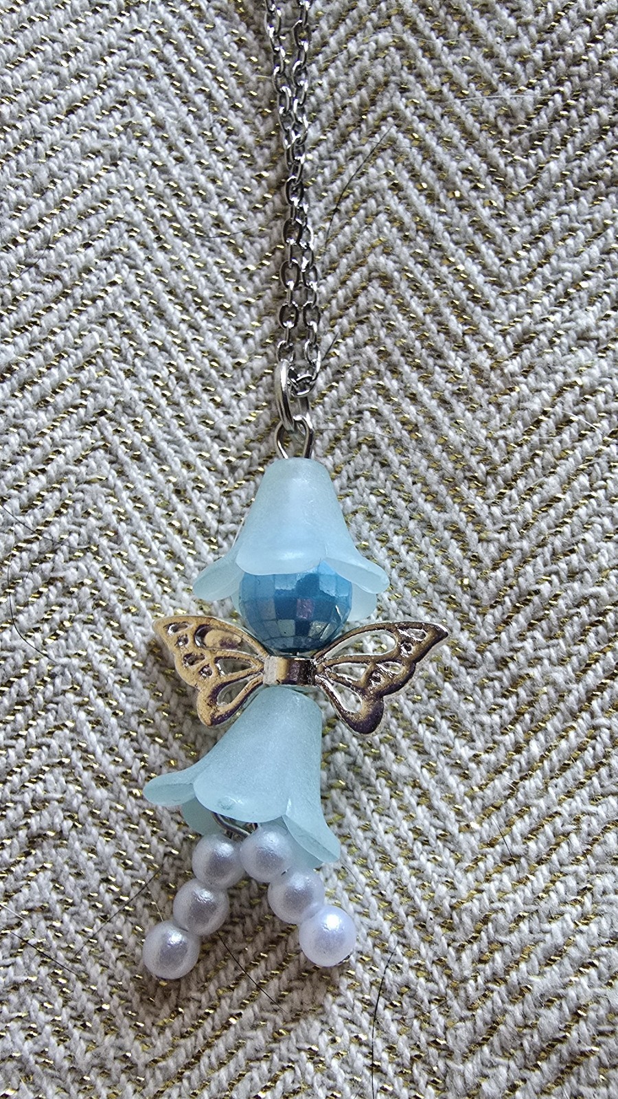 Tulip Fairy Necklace Stainless Steel Chain 16 Inches
