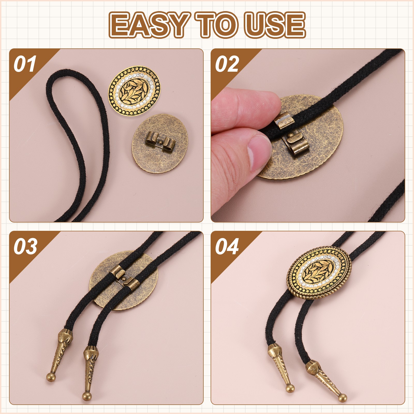 Improved 10pcs, Bolo Tie Buckle Oval Vintage Blank Slide Clasp Silver Tone