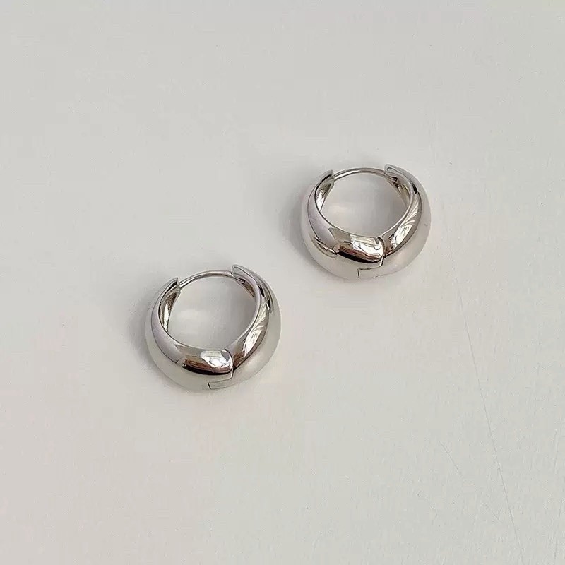 925 Silver Chunky Teardrop Huggie Hoop Earrings Small Thick Hoop Earrings B05